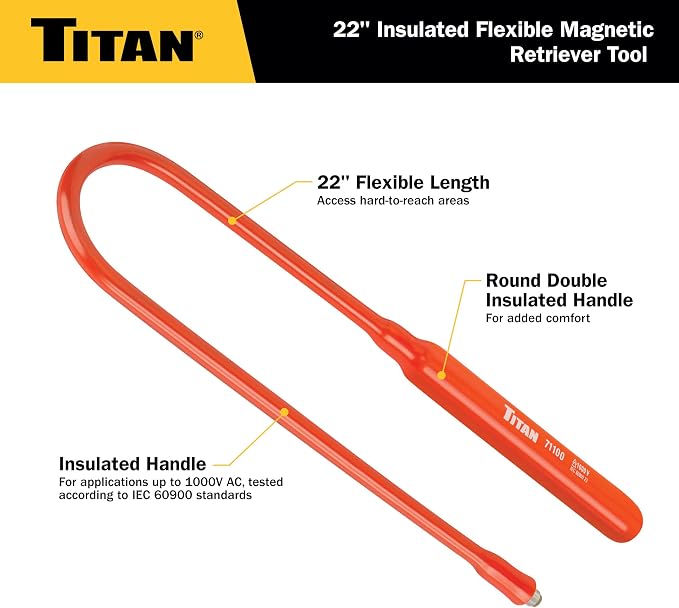 Titan 71100 22-Inch Insulated Flexible Magnetic Retriever Tool