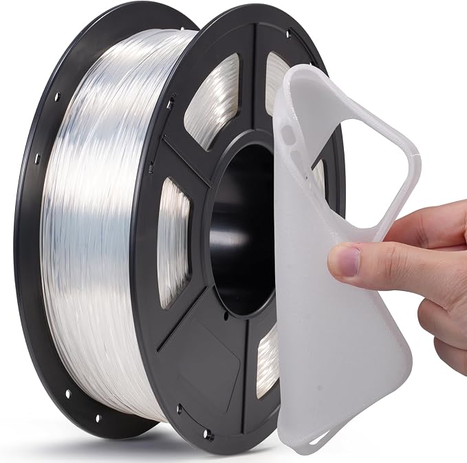 ANYCUBIC TPU Filament 1.75mm, 95A Soft Flexible 3D Printer Filament, Dimensional Accuracy +/- 0.03mm, Print with Most FDM 3D Printers, 1KG Spool, Clear