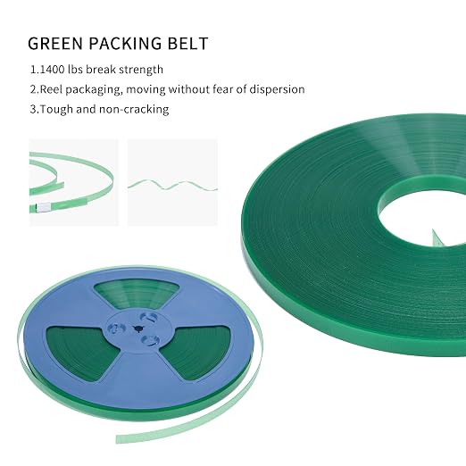 Pallet Banding Strapping Kit with Polyester(PET) Strapping Tensioner, 300ft 5/8" Polyester (PET) Strapping Roll and 50pcs Steel Seals