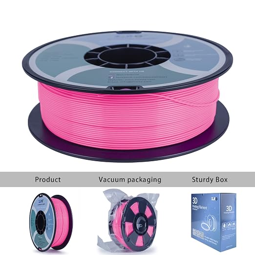 ZIRO PLA Filament 1.75mm, Pure Color 3D Printer Filament, PLA PRO Basic Color Series 1.75MM 2.2lbs Spool, Fit for Most FDM Printers, Rose