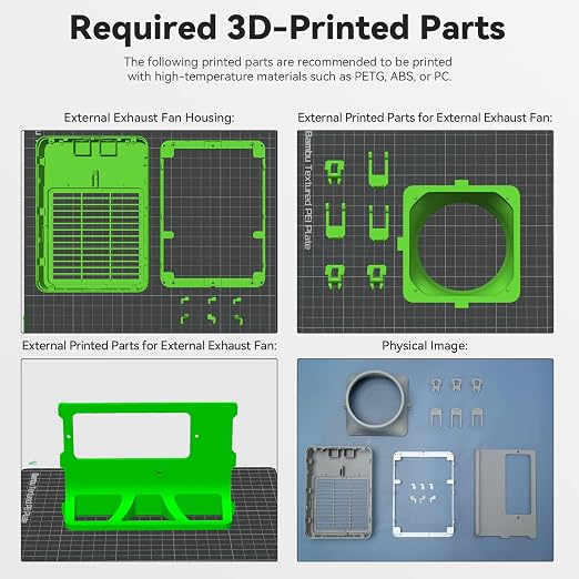 Original External Exhaust Fan Kit Compatible with Bambu Lab P2S with AMS,Active Ventilation 3D Printer Exhaust System for ABS,ASA,Nylon Filament,3D Printer Accessories Advanced Air Ventilation