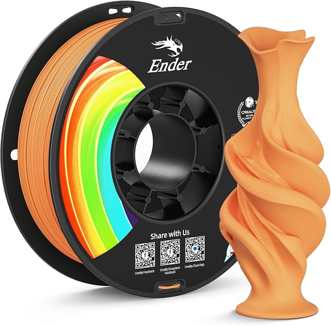 Creality Matte PLA Plus Filament 1.75mm, Low Warping, Minimal Layer Lines, Dimensional Accuracy +/- 0.02mm, 1kg (2.2lb) 3D Printer PLA+ Filament, Matte Orange