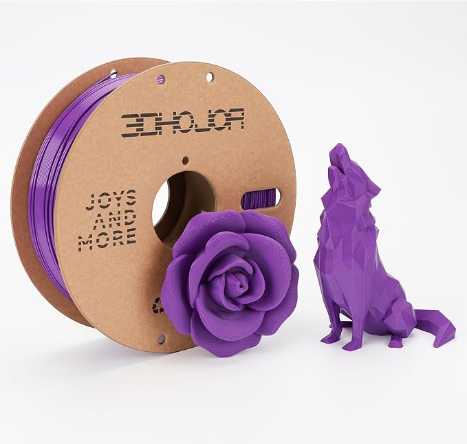 3DHoJor PLA+ Filament 1.75mm, 3D Printer Filament PLA Plus, Cardboard Spool 3D Printing Filament, Dimensional Accuracy +/- 0.03 mm, Purple, 1kg