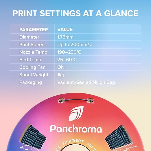 Polymaker Panchroma Starlight PLA Filament 1.75mm for 3D Printing, Meteor | Neatly Wound, Starry Sky PLA 1kg, Easy Print & Smooth Feeding, Compatible with Bambu Lab & Most 3D Printers