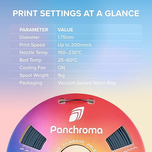 Polymaker Panchroma Starlight PLA Filament 1.75mm for 3D Printing, Pulsar | Neatly Wound, Starry Sky PLA 1kg, Easy Print & Smooth Feeding, Compatible with Bambu Lab & Most 3D Printers