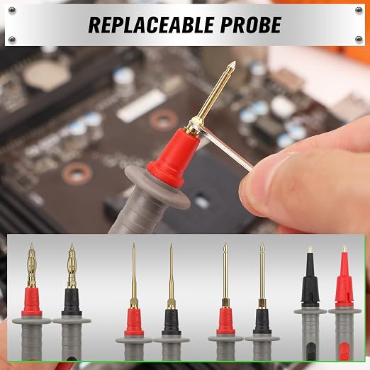 SWANLAKE 27-Piece Multimeter Test Leads Set, CAT.III 1000V / CAT.IV 600V Multimeter Probes with Alligator Clips, Needle Probe, Replaceable Probe Accessories, Soft PVC Volt Meter Lead