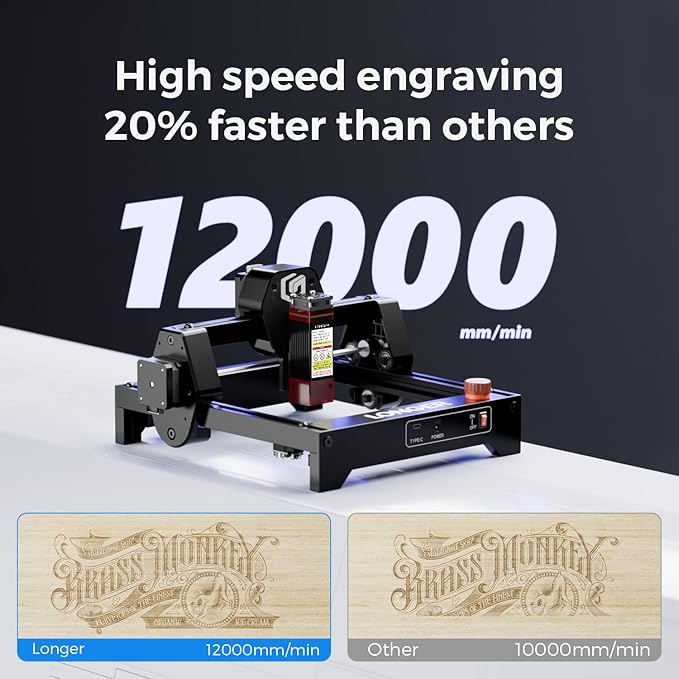 LONGER Ray5 Mini Laser Engraver, 3.5W Portable Laser Engraving & Cutter, 0.04mm Ultra Precision for Wood, Acrylic, Leather, DIY & Beginner Friendly, 140x130mm Work Area, WiFi Compatible