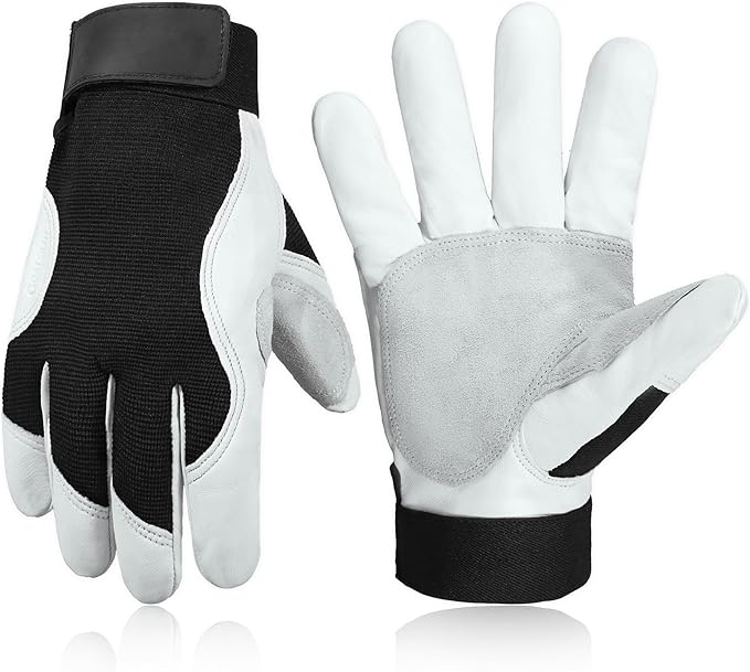 HANDLANDY Work Gloves for Men & Women, Utility Mechanic Working Gloves Touch Screen, Flexible Gardening Gloves for Yard