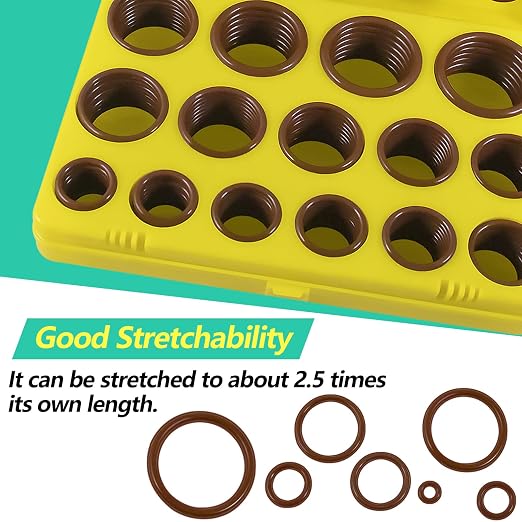 XBVV 382 PCS 30 Size SAE FKM Viton O-Ring Kit for Various Chemical, Aerospace, Cylinder, Hydraulic, Automotive Engines and Plumbing O-Ring Repair with 4-Piece Pick Set and Resist Oil and Heat