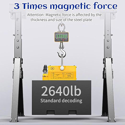 880 lb/400kg Magnetic Lifter, Permanent Magnetic Lifter with Release for Lifting Plate Steel, Board, Used in Shop Crane, Board, Hoist