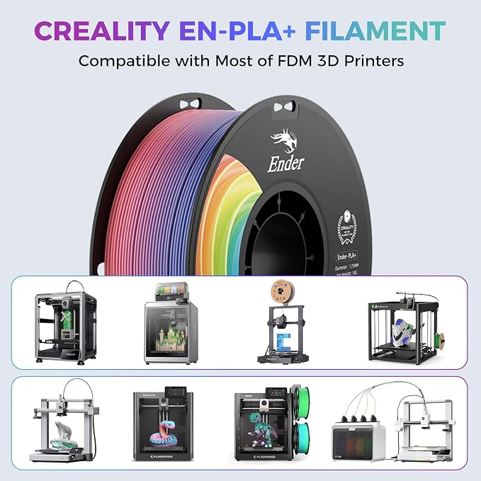 Creality 3D Printer Filament, PLA Plus Filament 1.75mm Violet, PLA Pro Toughness Upgraded Dimensional Accuracy +/- 0.03mm, 1KG Spool(2.2lbs) Ender PLA+ Filament for Most 3D Printer