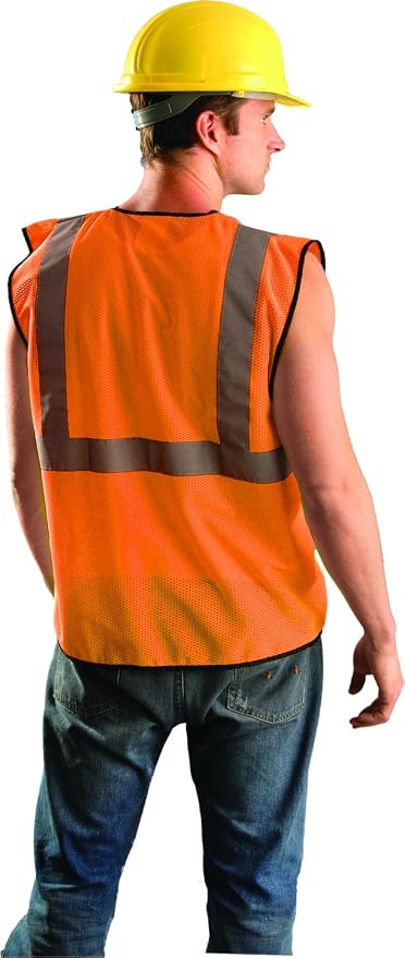 OccuNomix ANSI/ISEA 107-2020 Class 2 Type R Mesh Surveyor Vest - Reflective Safety Vest with Pockets, Dual Sizes (S/M-4X/5X)