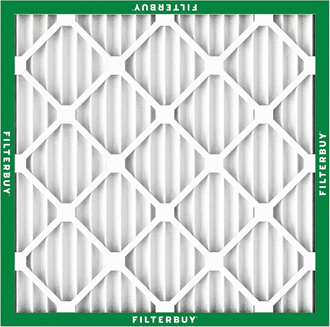 Filterbuy 15x15x1 Air Filter MERV 8 Essential Dust & Allergy Defense (4-Pack), Electrostatic Pleated HVAC AC Furnace Filters Replacement, Made in USA (Actual Size: 15.00 x 15.00 x 0.75)