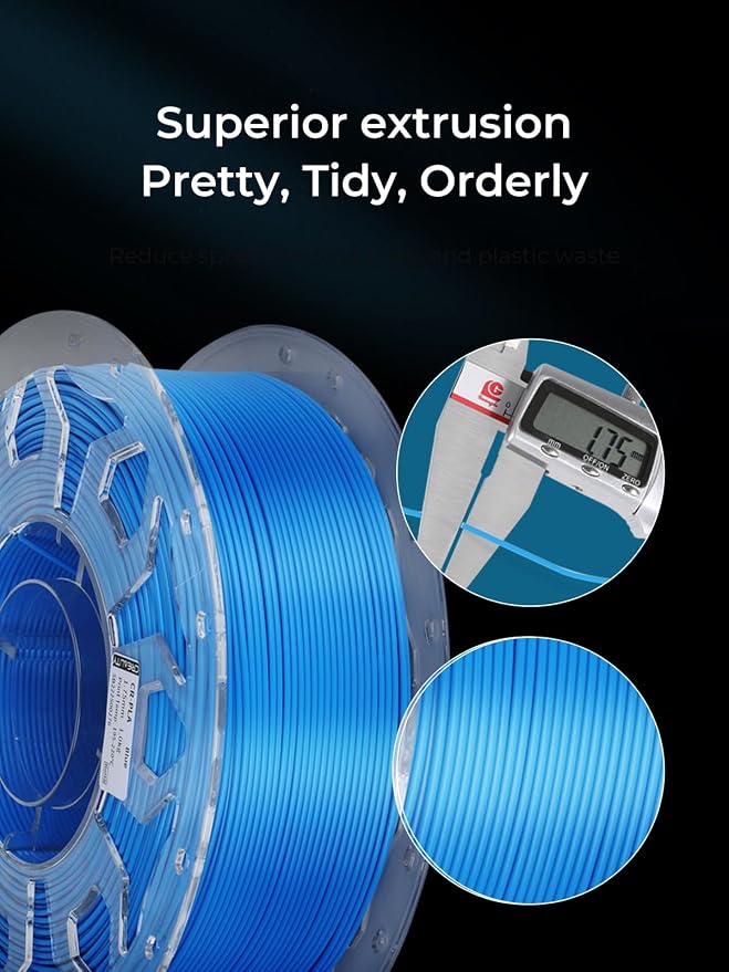Creality PLA Filament 1.75mm Black 2 kg, 3D Printer Filament Bundle, Enhanced Toughness No Warp, Accuracy ±0.03mm Printing for Most 3D Printers