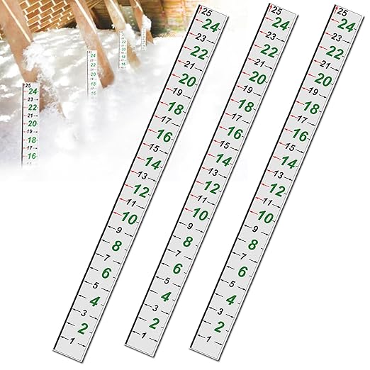 Attic Measuring Rulers - Attic Insulation R-Value Ruler,Thick Card Stock,25 inches,for Ceiling Insulators Insulation (100 per Pack)