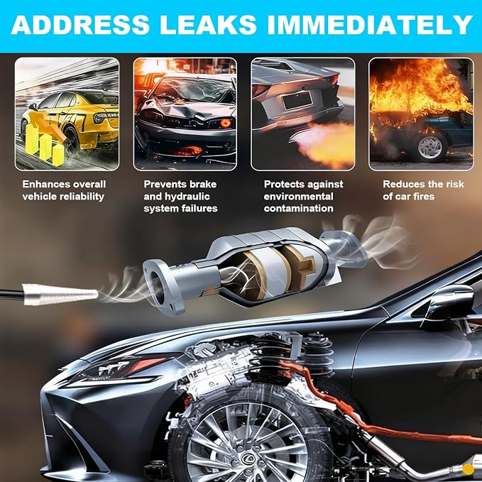 Automotive Smoke Machine, Red | Built-in Air Pump, Pressure Gauge, Professional Smoke Leak Detector, For Vacuum, Fuel, EVAP and Other Cars System