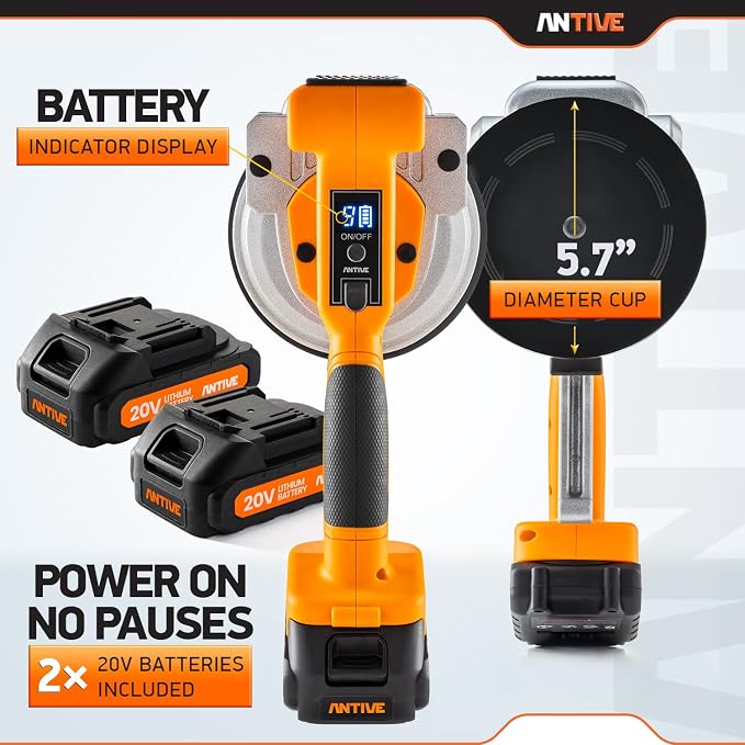 Tile Vibration Tool Kit with Dual 20V Batteries – Cordless Tile Vibration Machine for Precise Tile Leveling and Installation | Dual Battery