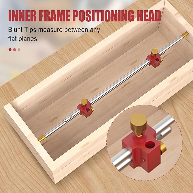 3 In 1 Modular Bar Gauge, Bar Clamping Positioning Compass Tool, Woodworking Scribe Circle Drawing Ruler Woodworking Drawing Circular Drawing Tool for Inside Corner/Outside Measurements
