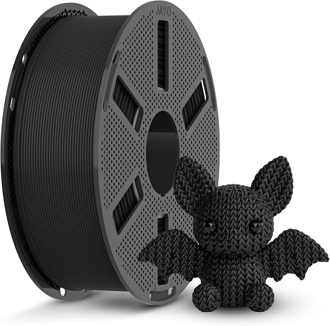 JAYO Black PLA 3D Printer Filament 1.75mm 1.1kg Reusable Spool | ±0.02mm Accuracy, Neatly Wound, Extra 100g, Smooth Printing, Fit Most FDM 3D Printer