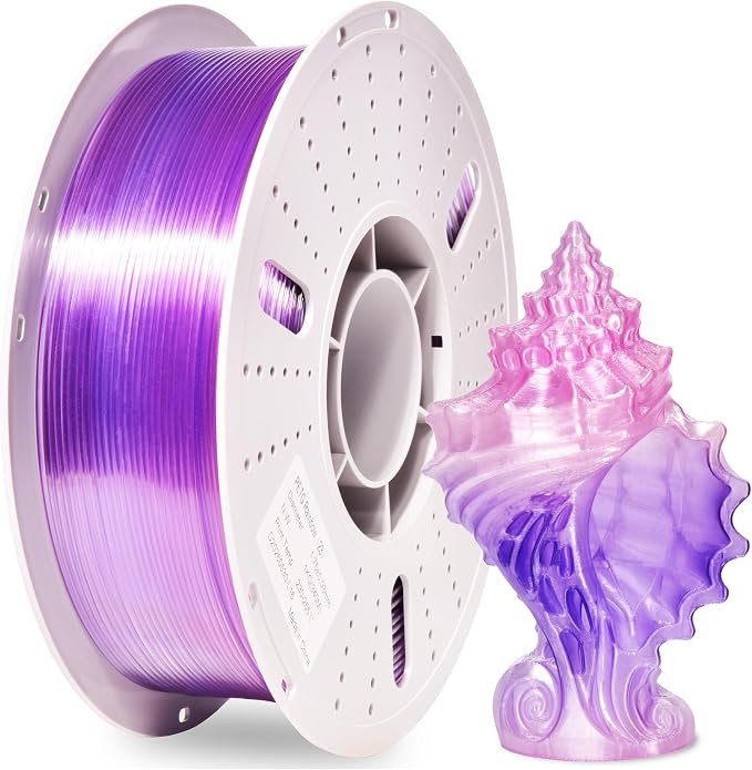 PINBALL PETG Rainbow 3D Printer Filament 1.75mm, Multicolor Translucent PETG Filament, Accuracy +/- 0.02 mm, 1kg Spool (2.2lbs)