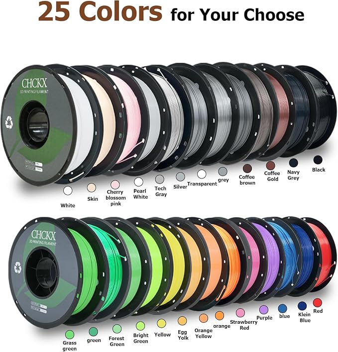 PETG 3D Printer Filament, Dimensional Accuracy +/- 0.03 mm, 1kg Spool(2.2lbs), 1.75 mm Fit for Most 3D Printers, Black
