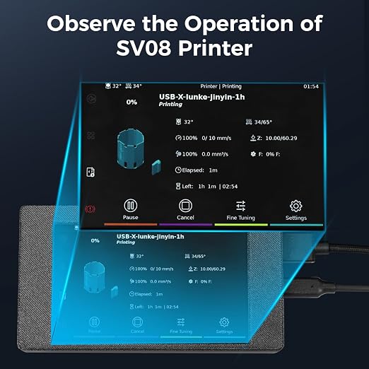 Sovol 5 Inch IPS50 HDMI Capacitive Touch Screen with Klipper Firmware and Desktop Stand for Sovol SV08 Sovol Zero 3D Printer
