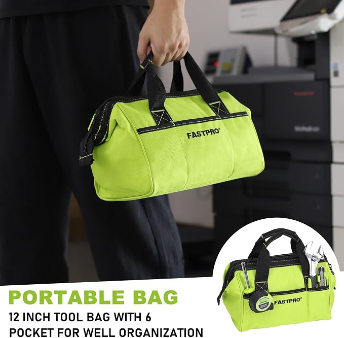 FASTPRO 175-Piece 12V Cordless Drill Set, Drill Driver and Home Tool Kit, House Repairing Tool with 12-Inch Storage Bag, For DIY, Home Maintenance, Green