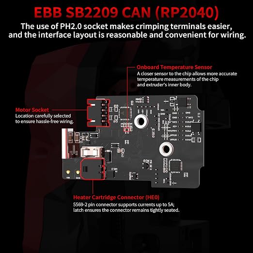 BIGTREETECH EBB SB2209 CAN（RP2040）for Voron StealthBurner 3D Printer Parts Hotend Klipper Canbus Extruder HeadTool Max31865 Adapter Board