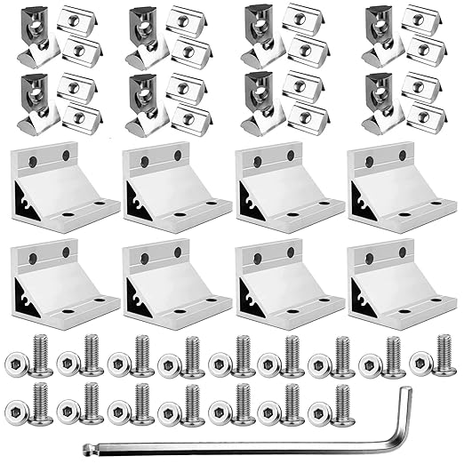 4080 Corner Bracket Connector Set for 4080 8080 Aluminum Extrusion Accessories 8Set(Silver JY)