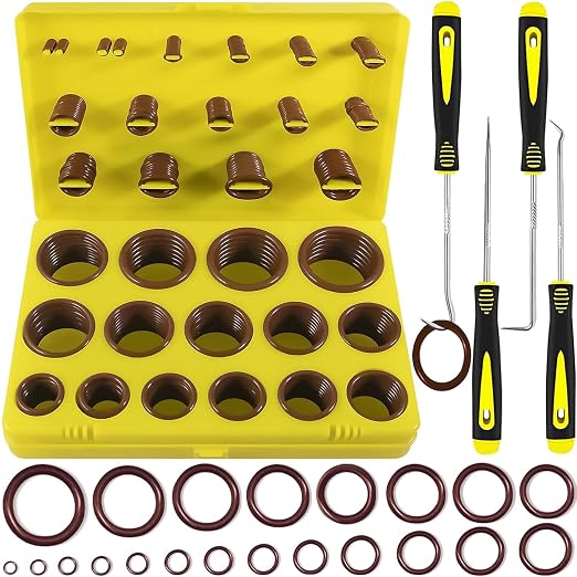 XBVV 386 PCS Metric Viton O-Ring and 382 PCS SAE FKM Viton O-Ring Kit for Various Chemicals, Cylinders, Hydraulic,Automotive and Plumbing Pressure Washer Oring Repairs