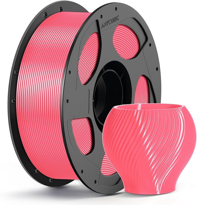 ANYCUBIC PETG Filament 1.75mm, 3D Printer Filament, Dimensional Accuracy +/- 0.02mm, Exceptional Toughness, Print with Most FDM 3D Printers, 1KG Reusable Spool, Pink