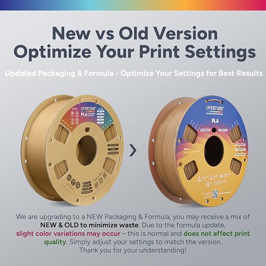 OVERTURE High Speed PLA Filament 1.75mm, Neatly Wound 3D Printer Filament 1kg Spool (2.2lbs) Rapid PLA, Dimensional Accuracy +/- 0.02 mm, Fit Most FDM 3D Printers (Brown)