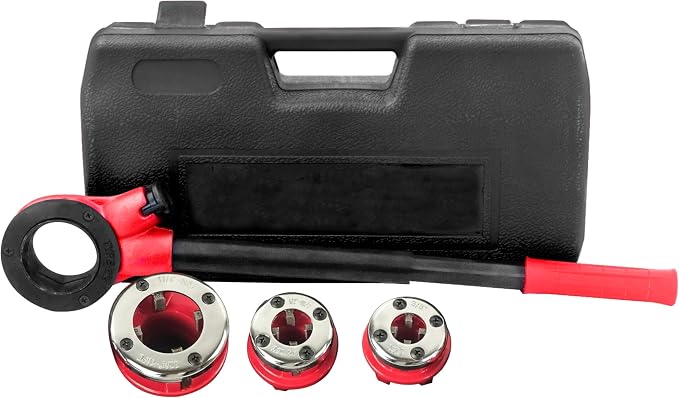 TEXALAN(R) Pipe Threading Tool with Ratchet Handle 3 Stock Dies 1/2", 3/4", 1" (NPT) plumbing