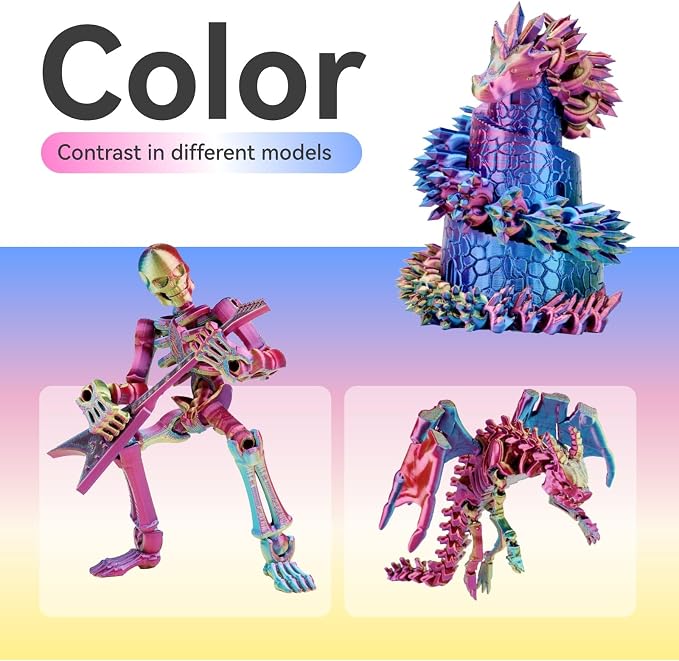 Chitu Systems Conjure Tricolor Silk PLA Filament, Red Yellow Blue Filament Diameters 1.75±0.02 mm 3D Printer Filament 1KG/2.2lb