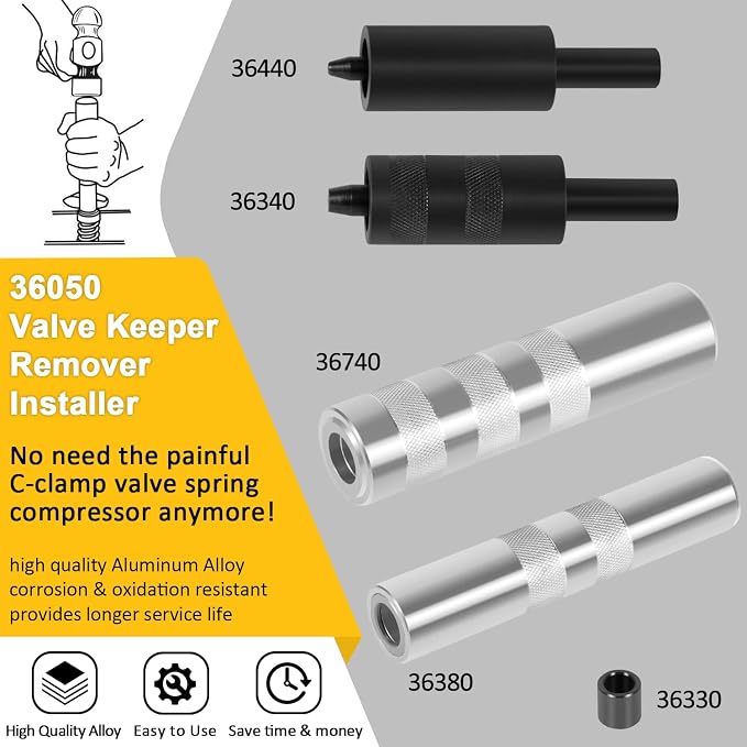 LAIKOU 36050 Valve Keeper Remover Installer Kit Valve Spring Compressor Removal Tool fit for Toyota Four Cylinder & Chrysler New World Engines with Valve Stems from 4.5 to 7.5mm and 5/16" to 3/8"
