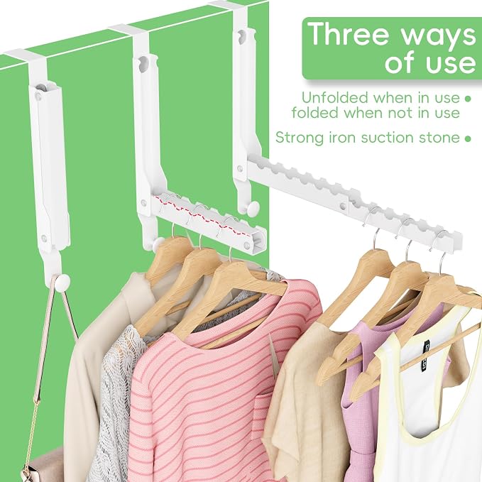 1 Pack Over The Door Hooks, Extended Over The Door Clothes Hanger with 11 Ridges,Space-Saving Over The Door Rack Door Hooks for Hanging Clothes,Larger Capacity Over The Door Hanger,Upgraded version.