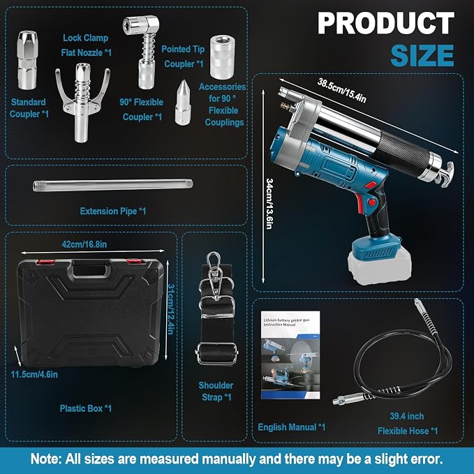 Cordless Electric Grease Gun Compatible with Makita 18V (Only Tool), 12000PSI Max, 7.05 oz/min, 180° Swivel Coupler, Fit for Cars, Trucks, Farm & Heavy Equipment