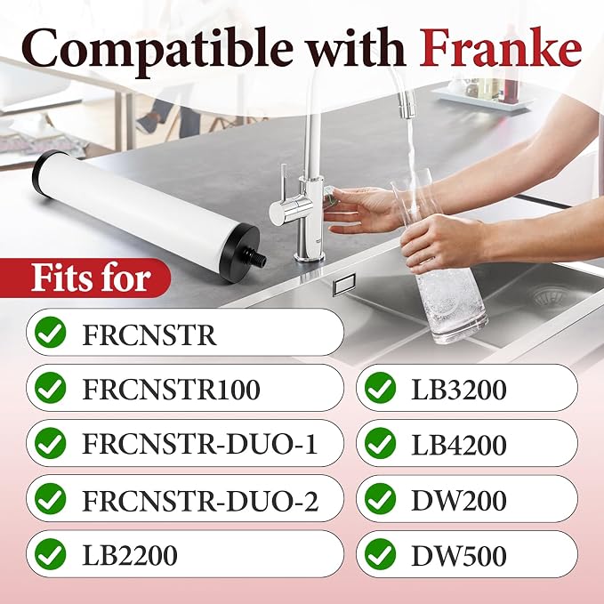 2 Pcs FRC06 Water Ceramic Filter Cartridge Compatible With FRCNSTR etc | Reduces Water Impurities, Stable Filtration Performance, Premium Material, Tool-Free Quick Install, Ideal Household Daily Use