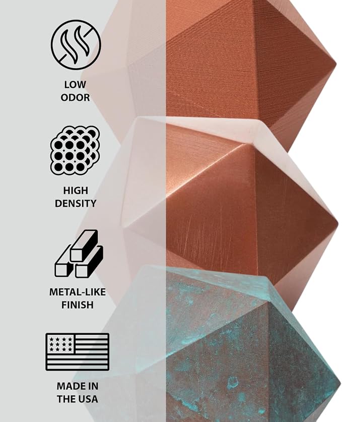 Protopasta Copper Filled PLA 3D Printer Filament | ProtoPlant Metal-Filled PLA Plastic Printer Filament with 60% Copper | Polish and Patina Friendly Metal Composite Filament | 500g Metallic Spool