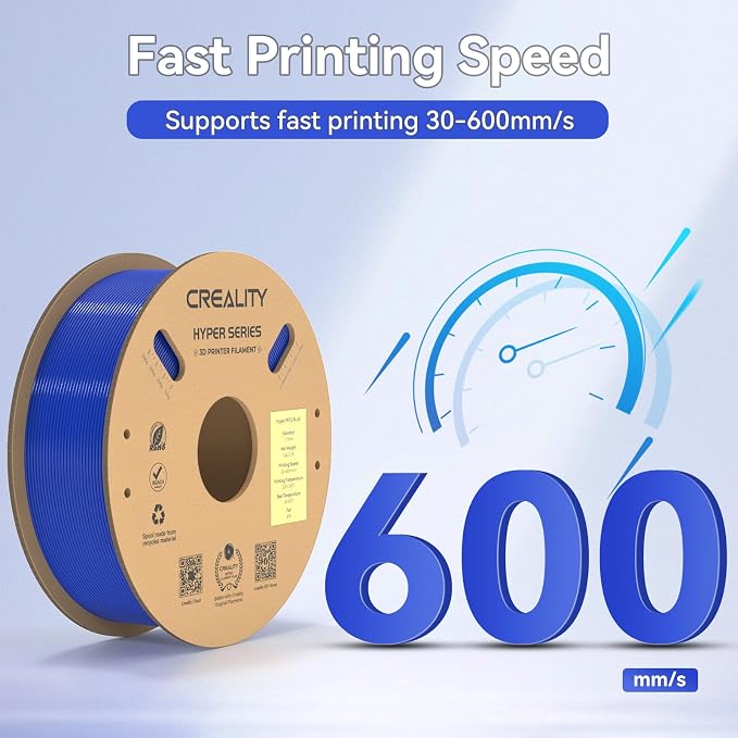 Official Creality Hyper PETG Filament 1.75mm, High Speed 600mm/s 3D Printer Filament PETG, 1kg(2.2lbs)/Spool, Dimensional Accuracy ± 0.05 mm