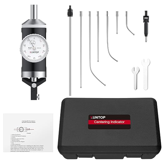 XUNTOP 0-0.15''/0.0005''Coaxial Centering Indicator for Milling and Boring Machines 100RPM Co-Ax Indicator with 6 Feelers for Workpiece Center Alignment