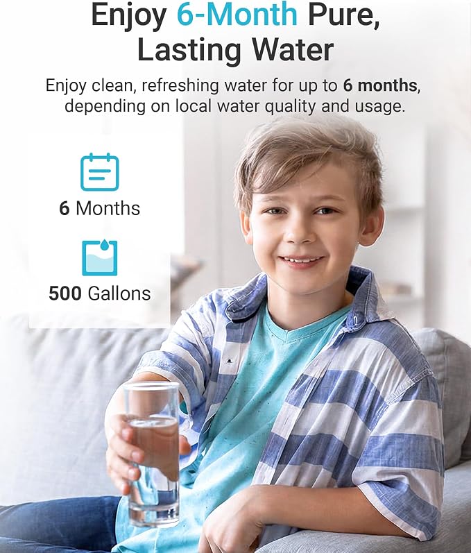 AQUA CREST F-601R Water Filter Cartridge, Replacement for InSinkErator® F-601R Filter Cartridge, NSF/ANSI 42 Certified for More Pure Enjoyment, 2 Pack
