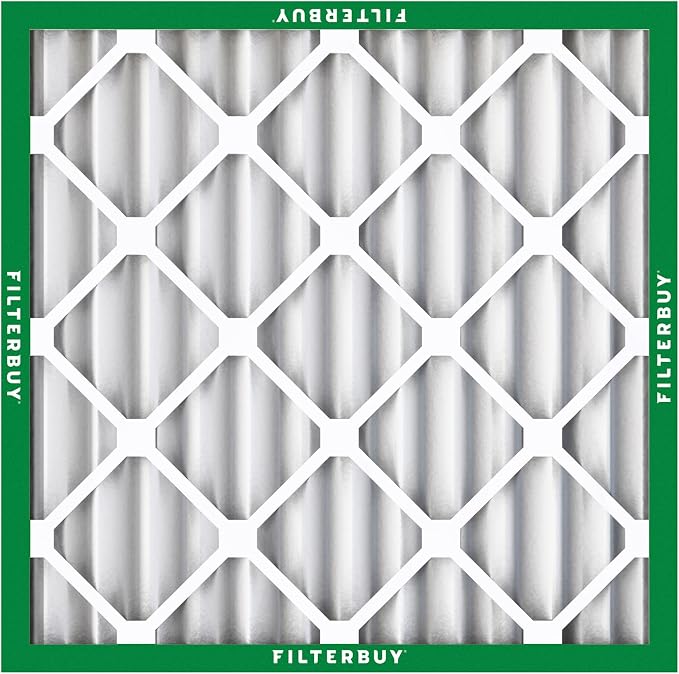 Filterbuy 12x12x2 Air Filter MERV 8 Essential Dust & Allergy Defense (4-Pack), Electrostatic Pleated HVAC AC Furnace Filters Replacement, Made in USA (Actual Size: 11.50 x 11.50 x 1.75)