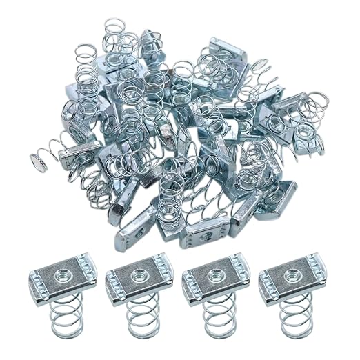 (100) Strut Channel Nuts, 1/4-20 Spring Channel Nuts with Zinc Electroplate Finish, Long Spring Nuts Great for Use with Strut Channel (100 Pack)