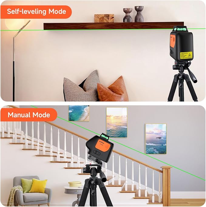 DOVOH Plumb Dot Laser Level with Tripod, 360 Degree, PV-360G-KIT | 2 Plumb Points, Self Leveling, Rechargeable, Green Beam, Entry Level, For Layout, Framing, HVAC, Plumbing, Construction