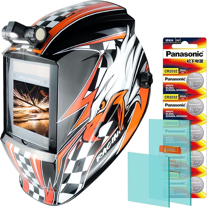 TRQWH Auto Darkening Welding Helmet Large Viewing True Color Solar Powered Welding Hood & Welding Backpack for Men Waterproof Reinforced Bottom Large Capacity
