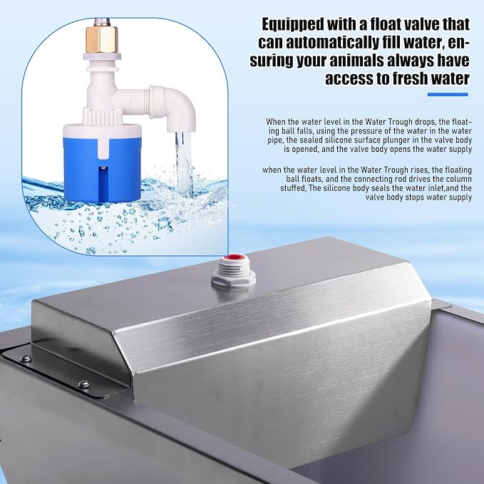 Automatic Dog Water Bowl Dispenser Auto Livestock Water Trough Outdoor Self Filling Waterer for Goat, Cattle, Horse, Pig, Sheep, Dog, Poultry
