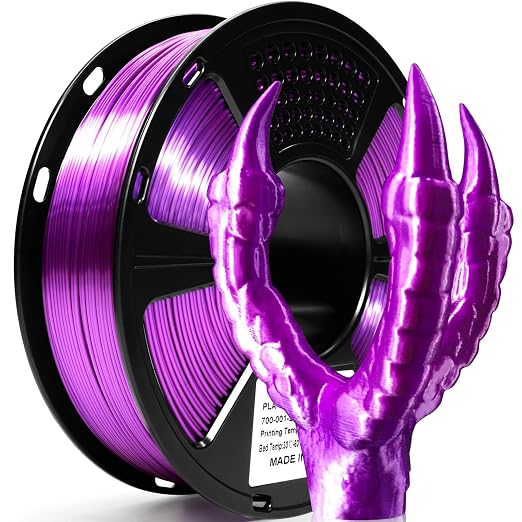 GEEETECH Silk PLA Filament 1.75mm Silky Dark Purple, Shiny PLA 3D Printer Filament 1kg Dimensional Accuracy +/- 0.02mm, 1KG Spool(2.2lbs) Fits Most FDM 3D Printers