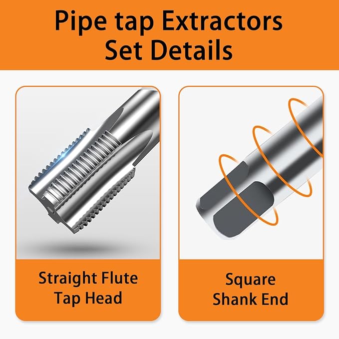 DECKRKAT 1" NPT Pipe Tap, Precision Carbon Steel NPT Tap Set for Clean Accurate Threads, 1" NPT Tap, Perfect for Plumbers Mechanics DIYers, with Durable Plastic Case.