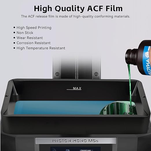 UniTak3D Photon Mono M5S/M5S Pro/M7 Pro/Saturn 3 Ultra ACF Release Film 3Pcs 10.1 Inch Fast FEP Film for High Speed Printing,Suitable for ANYCUBIC Fast 12K 14K Resin 3D Printer-278x190(mm)